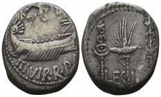 Mark Antony 32-31 BC. Military mint moving with M.Antony. Denar AR