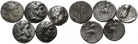 Lot of 5 greek tetradrachms / SOLD AS SEEN, NO RETURN!