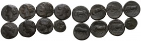 Lot of 8 greek bronze coins / SOLD AS SEEN, NO RETURN!