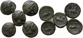 Lot of 5 macedonian bronze coins of Philipp II / SOLD AS SEEN, NO RETURN!