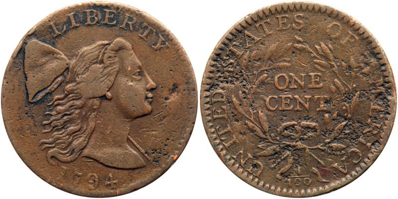1794 S-29 R2 VG10. Sharpness VF25 with areas of pitting on both sides, mostly on...
