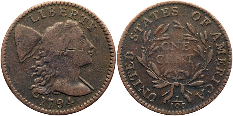 1794 S-69 R3 Head of 1795 VG10. Slightly sharper but there is a horizontal scrat...