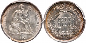 1861 Liberty Seated Half Dime. PCGS MS64