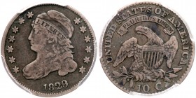 1829 Capped Bust Dime. Medium 10¢. PCGS F12