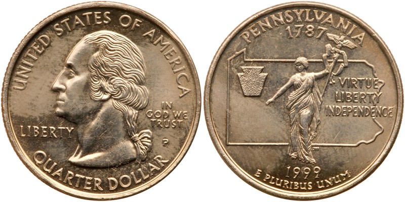 1999 U.S. Mint 50 State Quarters Coin & Die Set. Die serial number 9410711, with...