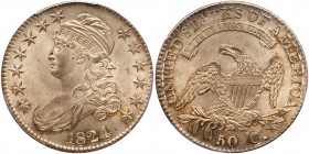 1824 Capped Bust Half Dollar. PCGS MS65
