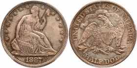 1887 Liberty Seated Half Dollar. PCGS MS66
