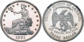 1881 Trade Dollar. NGC PF67