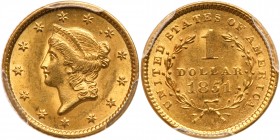 1851 $1 Gold Liberty. PCGS MS62