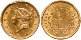 1853 $1 Gold Liberty. PCGS MS62