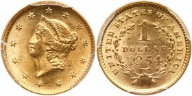 1854 $1 Gold Liberty. PCGS MS64
