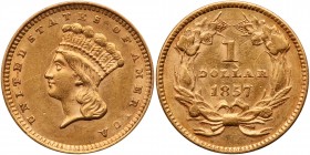 A pair of gold dollars