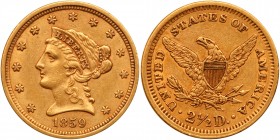1859 $2.50 Liberty. PCGS AU50