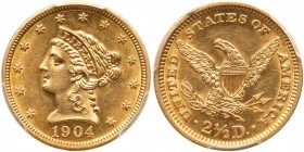 1904 $2.50 Liberty. PCGS AU58