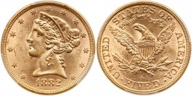 1882 $5 Liberty. PCGS MS62