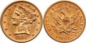 1884 $5 Liberty. PCGS MS61