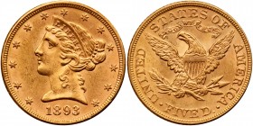 1893 $5 Liberty. PCGS MS63