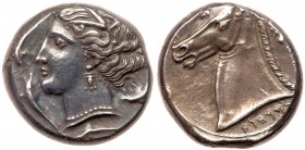 Sicily, Entella. Punic issue. Silver Tetradrachm (16.89 g), ca. 320/15-300 BC. VF