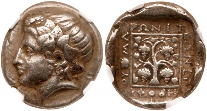 Thrace, Maroneia. Silver Tridrachm (16.04g), ca. 386-347 BC. Magistrate, Megakle...