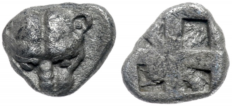 Cimmerian Bosporos, Pantikapaion. Silver Obol (0.60 g), ca. 480-470 BC. Head of ...