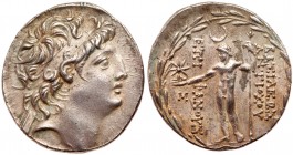 Seleukid Kingdom. Antiochos VIII Epiphanes. Silver Tetradrachm (16.59 g), sole reign, 121/0-97/6 BC. EF