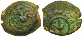 Judaea, Hasmonean Kingdom. Alexander Jannaeus (Yehonatan). Æ Prutah (2.65 g), 103-76 BCE. VF