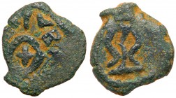 Judaea, Herodian Kingdom. Herod I. Æ Prutah (1.45 g), 40 BCE-4 CE. VF
