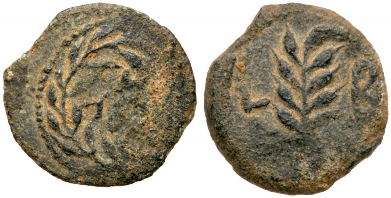 Judaea. Procuratorial. Valerius Gratus, AD 15-16. AE Prutah (16 mm) 1.77 g. IOY ...