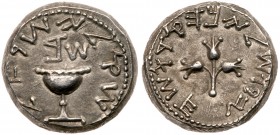 Jewish War. Silver Shekel (13.76 g) Year Two, April 67 - March 68 CE. EF