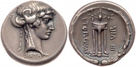 L. Torquatus. Silver Denarius (3.89 g), 58 BC