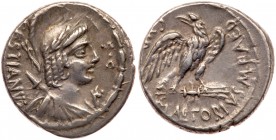 M. Plaetorius M.f. Cestianus. Silver Denarius (3.84 g), 57 BC
