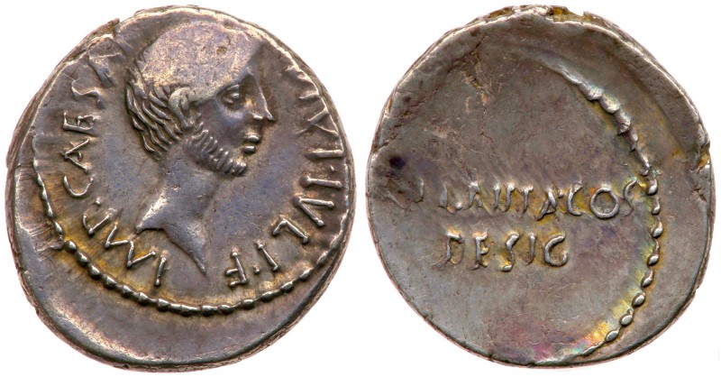 Octavian. Silver Denarius (3.98g), ca. 38 BC. Mint of Gaul. IMP CAESAR DIVI IVLI...