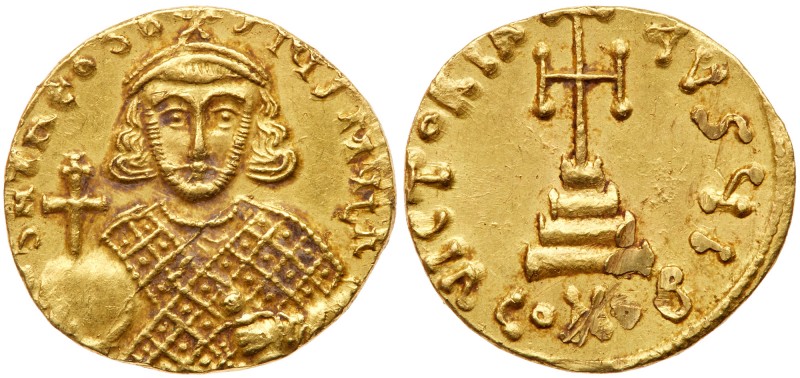 Theodosius III of Adramytium. Gold Solidus (4.48 g), 715-717. Constantinople. &d...