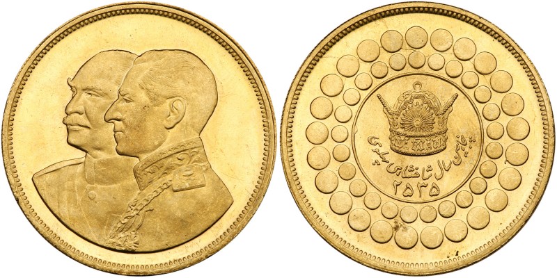 Iran. Commemorative Gold Medal, MS2535 (1976). Weight 34.88 grams. 36 mm. Mohamm...