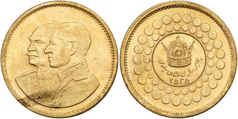 Iran. Commemorative Gold Medal, MS2535 (1976). Weight 10.90 grams. 25 mm. Mohamm...