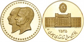 Iran. 50th Anniversary Golden Jubilee of the National Bank Gold Medal, MS2535 (1976). PCGS PF63