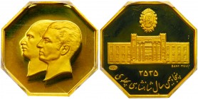 Iran. Octagon Gold Medal, MS2535 (1976). PCGS PF69