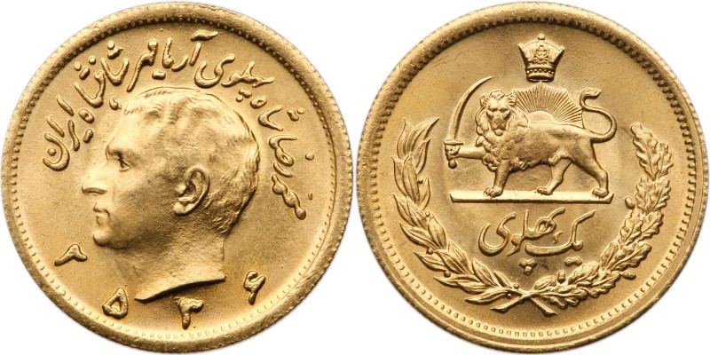 Iran. Pahlavi, MS2536 (1977). KM-1200. Weight 0.2354 ounce. Muhammad Reza Pahlav...