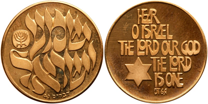 Israel. Hear O Israel (Shema Yisrael), State Gold Medal, 1980. 7 grams, 585 fine...