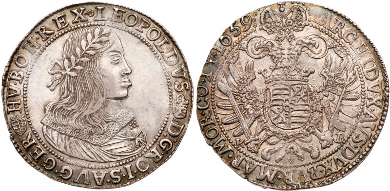 Hungary. Taler, 1659-KB (Kremnitz). Dav-3254; KM-148. Leopold I. Laureate bust r...