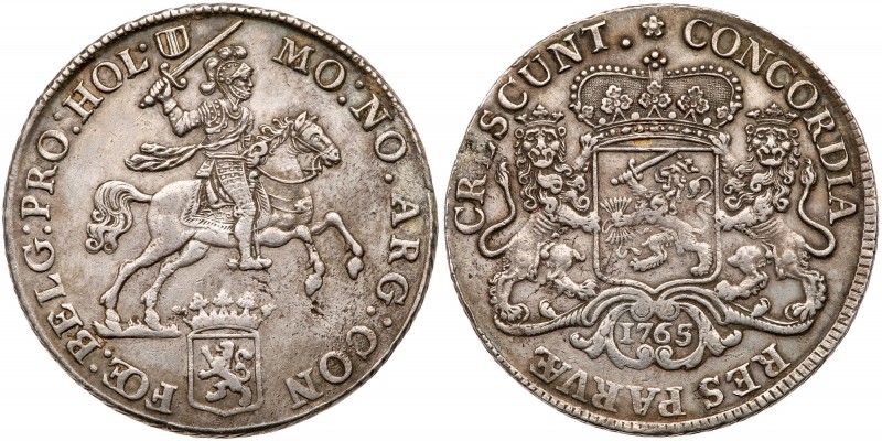 Netherlands: Holland. Ducaton (Silver Rider), 1765. Dav-1827; KM-90.2. Knight on...