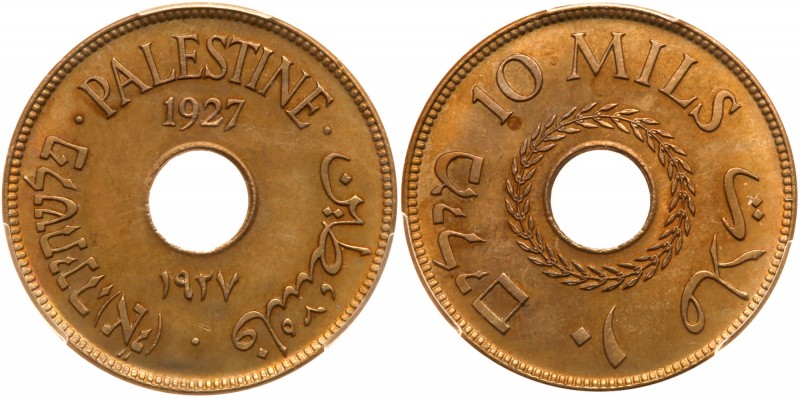 Palestine. 10 Mils, 1927. KM-4. PCGS graded MS-63. Estimated Value $75 - 100