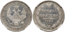 Russia. Poltina, 1855- I. NGC AU
