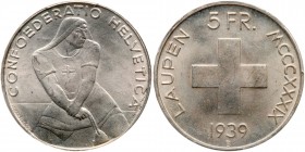 Switzerland. 5 Francs, 1939. PCGS MS65