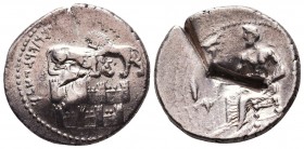 CILICIA, Tarsos. Mazaios. Satrap of Cilicia, 361/0-334 BC. AR Stater, Baal of Tarsos seated left, holding holding eagle-tipped scepter; grain ear, gra...