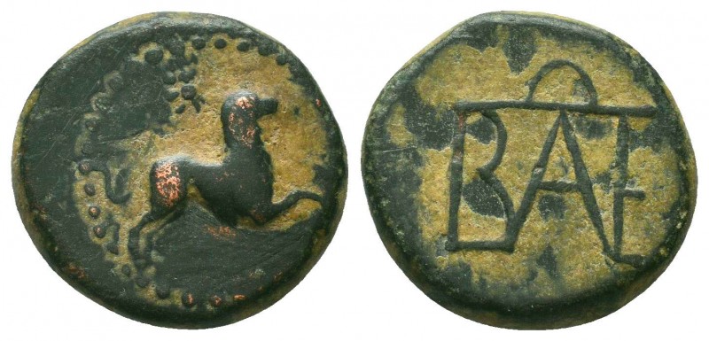 KINGS of BOSPORUS. Polemo I. Circa 14/3-10/9 BC. AE Bronze

Obverse : Lion sprin...