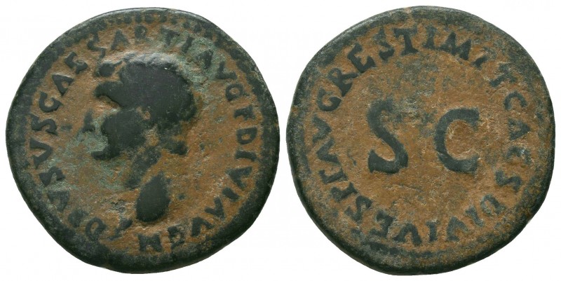 DRUSUS (Died 23). As. Rome. Restitution issue struck under Titus.


Weight: 11,8...