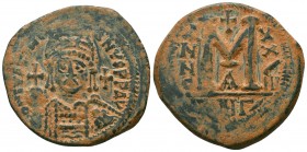 Justinian I. AD 527-565. Ae 
Condition: Very Fine


Weight: 19,8 gram
Diameter: 35,1 mm