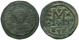 Justinian I. AD 527-565. Ae 
Condition: Very Fine


Weight: 20,9 gram
Diameter: 37,7 mm