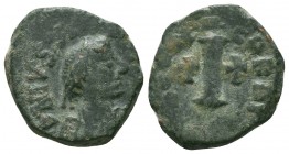 Justinian I. AD 527-565. Ae 
Condition: Very Fine


Weight: 4,4 gram
Diameter: 18,7 mm